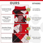 KOOLTAIL Dog Sweater Pet Knitted Clothes-Classic Plaid Pullover Turtleneck Red Fleece Dog Christmas Sweaters with Leash Hole, Thick Warm Dog Winter Clothes for Small Medium Large Dogs Cats Puppy, S