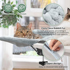 Cat Bed for Desk with Foldable & Sunken Design,Cozy Faux Rabbit Fur cat Desk Bed for Home Working&Gaming Play,Sturdy Framework Maximum Hold Up to 33lb