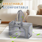 ‌Petsfit Airline Approved Pet Carrier for Small Dogs & Cats, 18x8x11 TSA Approved Carrier, with Removable Dual-Sided Padding (2-Way Placement) - Fits Under Most Airplane Seats, Escape Proof (Grey)