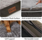 Orthopedic Dog Beds for Extra Large Dogs, Waterproof Egg Crate Foam XL Dog Bed with Sides 45 * 35Inch, Big Dogs Couch Beds with Removable Washable Cover and Nonskid Bottom, Dark Green