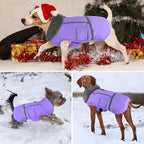 Dogcheer Warm Dog Coat, Waterproof Dog Jacket Christmas Puppy Winter Coat with Buckle, Reflective Adjustable Pet Snow Jacket Fleece Sweater for Small Medium Large Dogs - Taro Purple M