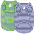 Koneseve Dog Shirt 2 Pack Breathable Sleeveless Vest, Stretchy & Soft, Purple & Vivid Green, Size XL