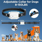 Dog Training Collar,Dog Shock Collar with Remote Control, 3300FT and 4 Training Modes Beep,Vibration,Safe Shock,LED Light,IPX7 Waterproof Rechargeable E-Collar for All Breeds (8-150 lbs)