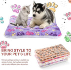 Tuanse 4 Pack Ultra Soft Dog Cat Bed Mat with Cute Prints Reversible Fleece Dog Crate Kennel Pad Cozy Washable Thickened Hamster Guinea Pig Pet Bed Mat for Small Animals(13 x 19 Inches,Vivid Color)