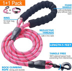 Reflective Dog Collar Padded with Soft Neoprene Breathable Adjustable Nylon Dog Collars for Small Medium Large Dogs (X-Small (Pack of 1), Pink Plaid Collar+Leash)