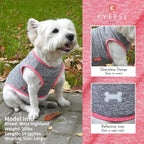 KYEESE 2 Pack Sun Protection Dog Shirts Quick Dry Soft Stretchy Pet T-Shirts Sleeveless Vest with Reflective Label Tank Top Dog Clothes for Small Dogs, Coral Red+Grey, M