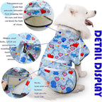 Dog Raincoat, Adjustable Rain Jacket with Hooded Double Layer for Large Medium Small Dogs Puppies, Lightweight Waterproof Rain Coat Poncho with Reflective Stripe Ocean Dolphin Blue,S