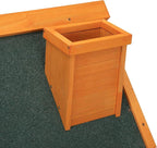 Wooden Dog House, Indoor Outdoor Pet Shelter with Platform, PVC Curtain, Door, Asphalt Roof, Pet House for Small to Medium Sized Dogs, Orange