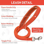 GAMUDA Small Pet Harness Collar and Leash Set, Step in No Chock No Pull Linen Fabric Soft Mesh Dog Vest Harnesses Reflective for Dogs Puppy Cats Kitten Rabbit (Orange, M)