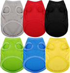 Paiaite 6 Pieces Plain Dog Shirt Sleeveless Puppy Cotton Dog Shirts Breathable Pet Apparel Tank Top Colorful Puppy Sweatshirt Clothes for Small Medium Dogs XXL