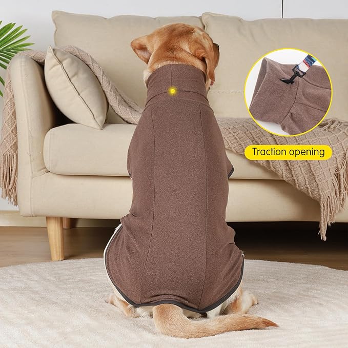 Dog Sweater Pullover Cold Weather Vest for Dogs Dog Sweatshirt & Jacket for Indoor and Outdoor Use (Medium, Brown)