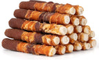 MON2SUN Dog Treats, Triple Flavor 6 Inch Chicken Liver Duck and Chicken Wrapped Rawhide Sticks, Teeth Cleaning Snacks for Medium Dogs, 35.27 oz (20 Count-Pack of 1)