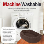 Majestic Pet 32 Inch Suede Shredded Memory Foam Mix Calming Medium Dog Bed Washable 32x23x7 (Inch) - Cozy Soft Round Donut Dog Bed with Spine for Head Support - Pet Bed Chocolate