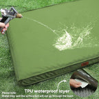 Outdoor Dog Bed for Small Dogs & Cats, Waterproof Dog Crate Mat Orthopedic Egg Crate Foam with Washable Removable Oxford Cover, Light Green
