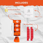 Dog Poop Bag Dispenser - Outdoor or Indoor Pet Waste Bag Dispenser Station - Stick-On or Screw-On Wall Mount - Poop Bags Storage Outdoor Container - Includes 4 Doggie Bag Rolls (White)