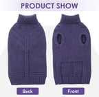 Dog Sweaters for Large Dogs Male Female Pet Knitwear Classic Puppy Warm Pullover Turtleneck Cold Weather Clothes for Pitbull(GrayishBlue, XL)