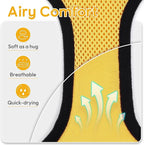 Dooradar Cat Harness and Leash Set, Escape Proof Safe Adjustable Kitten Vest Harnesses for Walking, Easy Control Soft Breathable Mesh Jacket with Reflective Strips for Cats, Yellow, XXS