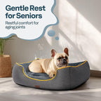 Orthopedic Medium Sized Dog Bed with Removable Washable Cover, Waterproof & Non-Slip Base, Cat Couch Sofa, Comfortable Pet Bed with Cooling/Warming, Dual-Layer Interior Padding, 28", Grey