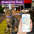 PUPTECK Airtag Cat Collar Breakaway 2 Pack with Bells, Reflective Kitten Collar with Air Tag Holder for Boy Girl Kitty and Puppies, Soft, Orange & Purple