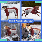 MIGOHI Full Body Dog Coat - Warm Reflective Large Dog Winter Coat with Harness,Turtleneck Fleece Jacket for Dogs,Four-Leg Windproof Puffer Jackets Snowsuit with Zipper for Small Medium Large Dogs,2XL