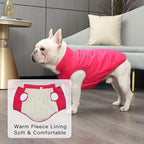 2 Layers Fleece Lined Warm Dog Jacket for Winter Cold Weather,Soft Windproof Medium Dog Coat,Pink XL