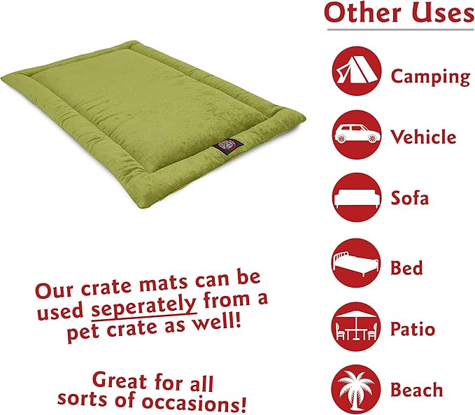 48" Villa Green Apple Crate Dog Bed Mat By Majestic Pet Products