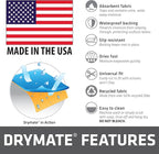 Drymate 12-Pack Washable Pee Pads for Dogs (29x36), Waterproof, Absorbent, Slip-Resistant, Reusable Pet Training Potty Puppy Mats, Housebreaking, Incontinence Bed Pads, Crate, Kennel (USA Made)