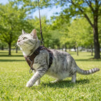 Cat Harness and Leash Set Escape Proof Tactical Small Kitten Harness Emotional Support Cat Vest, Brown, S