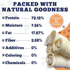 Amazing Dog Treats - Beef Cheek Rolls (Mega Thick 5-6" - 8 Pcs) - Safe Rawhide Alternative Dog Chew - Great for Power Chewers - Long Lasting Dog Chew - Retriever Rolls for Dogs