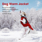 Nanaki Small Dog Coat for Winter Waterproof, Warm Fleece Lining Furry Collar Dog Jacket with Leash Hole, Reflective Adjustable Cold Weather Puppy Pet Snow Jacket Vest Outdoor Walking Hunting, Red M