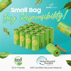 Lavender Scented Dog Poop Bags w/Dispenser, 80% PCR Eco-Friendly Materials, 9” x 13” Extra Thick Leak Proof Waste Bag for Pet, Doggy Bag Refill Rolls, Versatile Dog Waste Bags, 1005 Counts