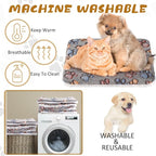 4 Pack Ultra Soft Dog Cat Bed Mat with Cute Prints Reversible Fleece Dog Crate Kennel Pad Cozy Washable Thickened Hamster Guinea Pig Pet Bed Mat for Small Animals(23 x 18 Inches,Gray)