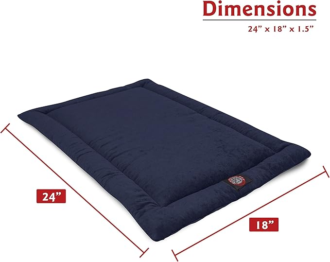 Majestic Pet Orthopedic Memory Foam Dog Crate Mat - Plush Pet Bed Pad for Crates & Kennels | USA Crafted | 24"x18" Villa Navy