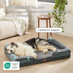 Bedsure Orthopedic Dog Bed for Extra Large Dogs - XL Plus Waterproof Dog Sofa Beds, Supportive Foam Pet Couch Bed with Removable Washable Cover, Waterproof Lining and Nonskid Bottom, Dark Grey