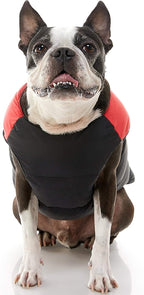 Gooby Padded Vest Dog Jacket - Red, Small - Warm Zip Up Vest Fleece Jacket with Dual D Ring Leash Water Resistant for Small to Medium Dogs