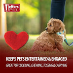 Jeffers Pet Plush Dog Toy with Squeaker, Fleecy Red Heart 6.5" - Soft Crinkle Fabric, Safe & Durable, Healthy Fun for Small & Medium Dogs, Interactive Play, Fetch, Tug - Best Gift for Active Games