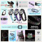 typecase Waterproof Airtag Cat Collar, Breakaway, Reflective Fish Pattern, Lightweight, Hidden Airtag Holder, GPS Tracker - Cats, Kittens (9-13")