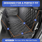 4Knines Dog Backseat Cover with Hammock for Cars, SUVs, and Trucks – Waterproof Layers, Nonslip Seat Protector, Durable Nylon Clips, K9 Shield with Heavy Duty Thread, (Extra Large, Tan)