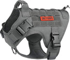 Tactical Dog Training Vest No Pull Harness for Dogs,Adjustable Dog Hiking Harness Working Vest(Grey,M)
