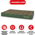 The Dog’s Bed Orthopedic Memory Foam Dog Bed, XXL Green Tartan, Pain Relief for Arthritis, Hip & Elbow Dysplasia, Post Surgery, Lameness, Supportive, Calming, Waterproof Washable Cover