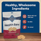 Blue Buffalo Health Bars Crunchy Dog Biscuits, Oven-Baked With Natural Ingredients, Beef, 16-oz Bag