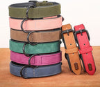 Didog Soft Padded PU Leather Dog Collar, Breathable and Adjustable Dog Collars for Medium Dogs, Comfortable for Daily Walk, Light Brown, L Fit Neck 13-17"(22-44 lbs)