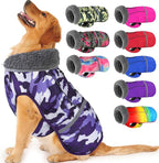 Dogcheer Warm Dog Coat, Waterproof Dog Jacket Christmas Puppy Winter Coat with Buckle, Reflective Adjustable Pet Snow Jacket Turtleneck Fleece Sweater for Small Medium Large Dogs - Camo Purple, XL