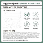 Wholistic Pet Organics Puppy Complete - Dog Multivitamin Powder - 8 Oz - Daily Dog Vitamins & Supplements for Homemade Food - Immune System, Skin, Coat & Overall Health - Small and Large Breed Puppies