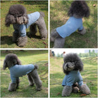 Lovelonglong Ribbed Dog T-Shirt Cotton Knitted Dog Sweaters for All Season Pet T-Shirts for Large Medium Small Dogs Grayish Blue L