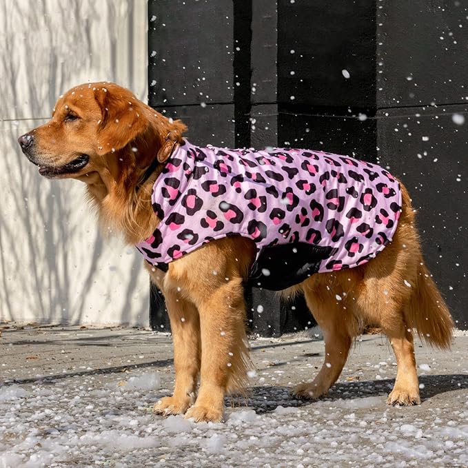 CuteBone Winter Dog Jacket Reversible Dog Vest Thick Adjustable Soft Coat with Leash Hole Waterproof Windproof for Small to Large Dogs