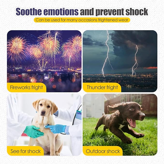 Dog Anxiety Vest,Pet Calming Hoodie Breathable Dog Anti-Anxiety Jacket for Thunder Fireworks and Separation,Blue XXL