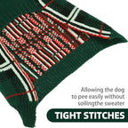PUPTECK Dog Sweaters for Large Medium Small Dogs - Fall Classic Plaid Style Puppy Holiday Winter Coat Clothes Warm, Green, S