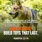 Monster K9 Indestructible Natural Series Dog Ball - Backed for Life - No Color Additives, Minimal Fillers, Safe Non-Toxic - Durable Toy for Aggressive Chewers - USA Made - 2.8” Solid(Tennis Ball Size)