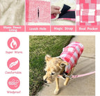 Malier Classic Plaid Fleece Dog Coat - Warm Winter Jacket with Pocket for Small to Large Dogs (Pink, XX-Large)